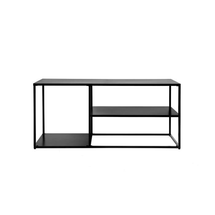 meuble tv filar en métal - 112x50 cm - noir