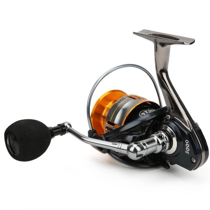 Moulinet De Pêche Aibao En Métal – Capacité 10 LB/100 YDS, Ratio 3,3:1, Poignée EVA, Pour Pêche En Mer Et Eau Douce, Avec 40 M De Ligne
