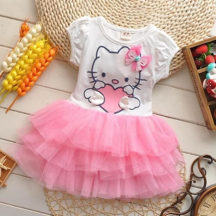 Bebe Filles Robes Tutu Chat Filles Love Vetemen Rose Cdiscount Pret A Porter