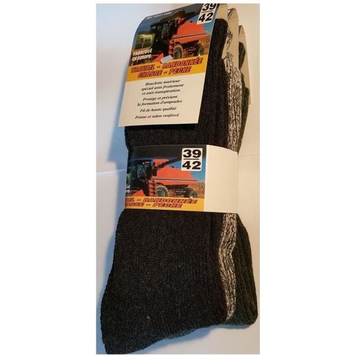 G T I Lot 6 paires de chaussettes de travail randonn e chasse