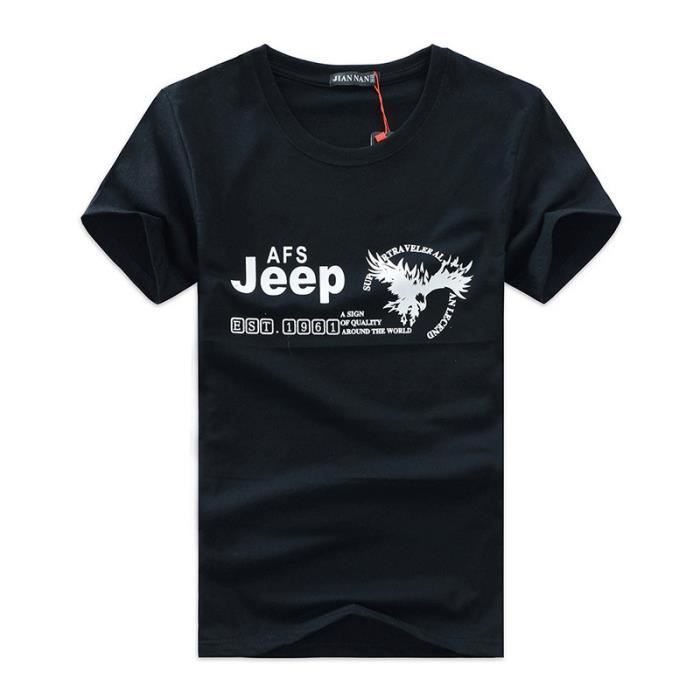 T-shirt homme de Marque T-shirt Jeep Col rond à manches courtes été Tee  shirt avec motif imprimé Noir - Cdiscount Prêt-à-Porter