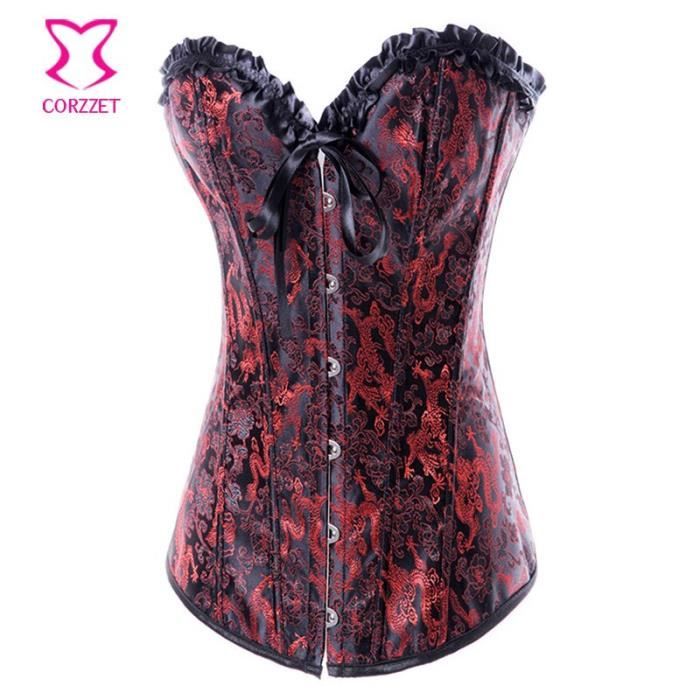 Corset Pour Femme En Satin à Lacets - Style Gothique Et Bustier Dentelle - Idéal Halloween, Soirées à Thème Ou Lingerie Sexy - 8
