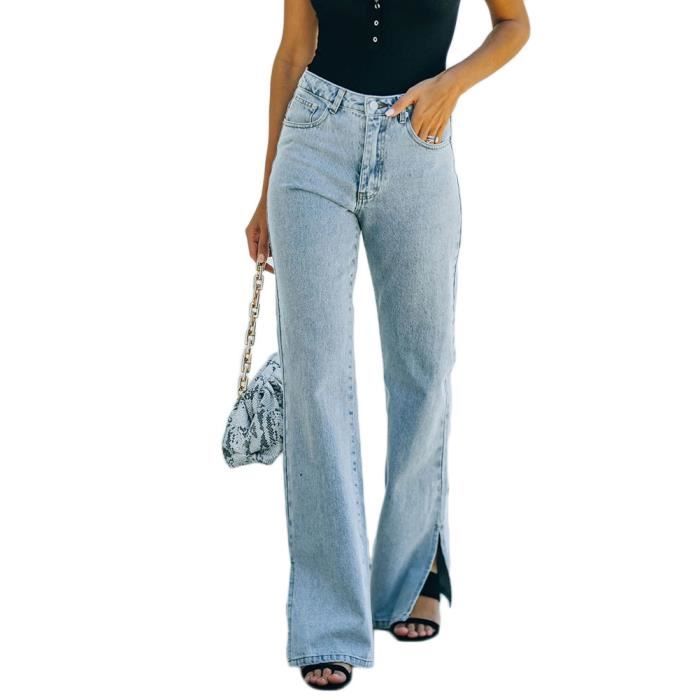 Femme Jeans Slim Taille Haute Vintage 