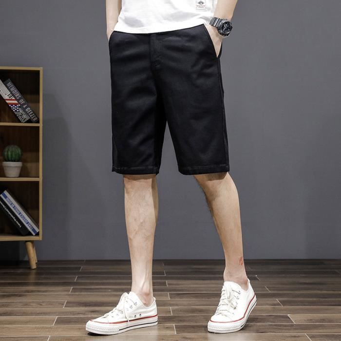 Bermuda Jean Homme Grande Taille Coton - Shorts Cargo Déchiré Casual Été Fitness Plage