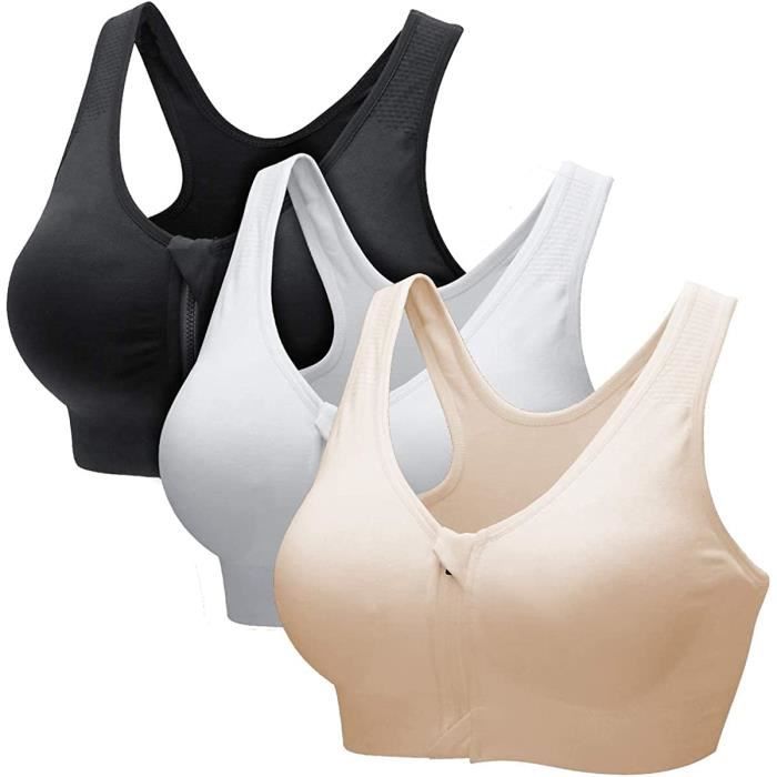 Soutien-Gorge de Sport Femme Zippée Devant X-Shape Back Sans Armatures