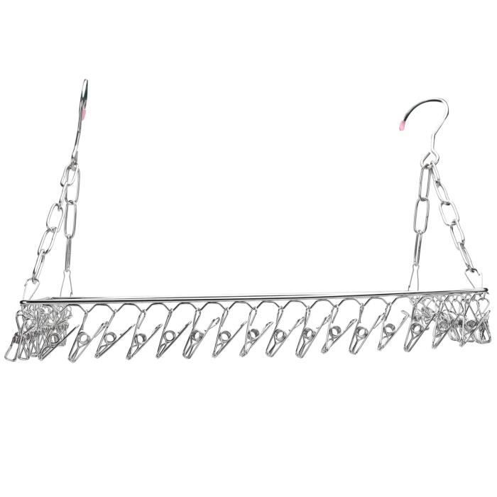 Lot De 2 Porte-Chaussettes En Bois Avec 12 Clips - Crochet Rotatif 360° - Pour Séchage Et Rangement Sous-vêtements, Bonnets