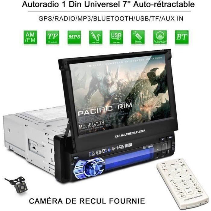Autoradio Bluetooth Mains Libres, Wistrue FM/AM Poste Radio Voiture Bluetooth Avec Télécommande, Supporte 2 USB/AUX In/SD/TF/WMA/WAV/MP3 Player, 1 DIN Radio Stéréo 4x60W