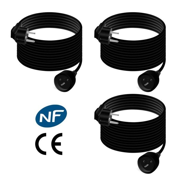 Lot De 3 Rallonges De 5 Mètres Noire Fby01 5m Black X3 De La Marque ...