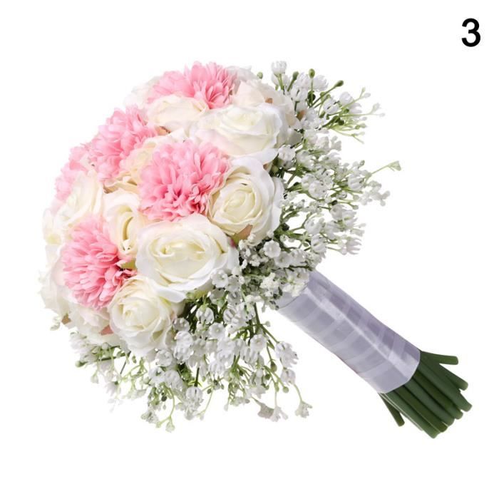 Bouquet de mariée Roses demoiselle d'honneur de mariage en soie Fleurs  artificielles Modèle 3 - Cdiscount Maison