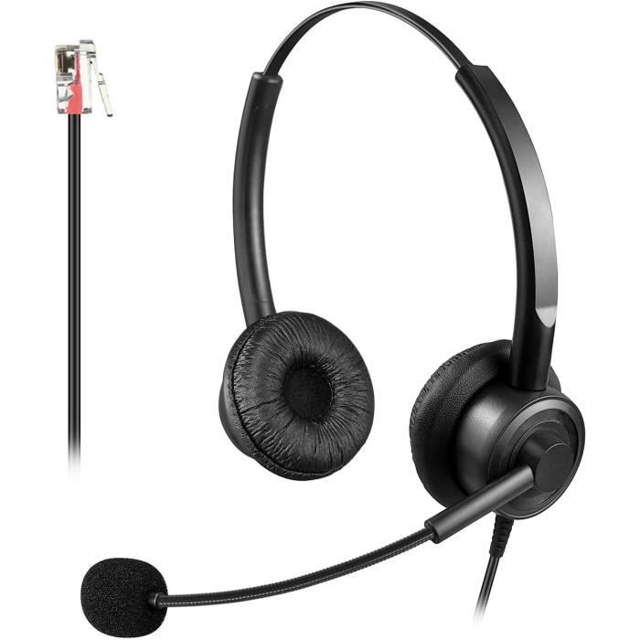 Casque Téléphone Portable Avec Micro Anti-Bruit, Casque Pc 3,5Mm