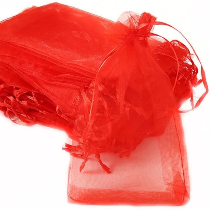 50 Sachets Organza Blanc 26x6cm - Avec Cordon Serrage - Pour Mariage, Cadeaux Et Fêtes