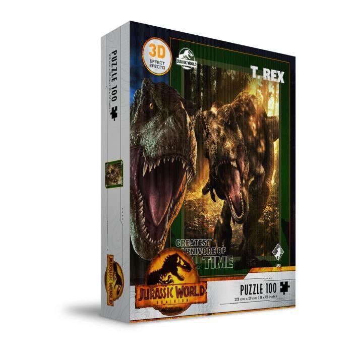 Puzzle 3D - SD TOYS - T-Rex Jurassic World - 100 pièces - Effet 3D ...