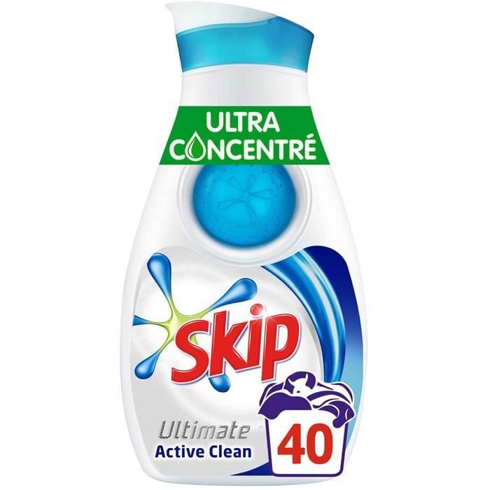 LOT DE 2 SKIP Active Clean Ultimate Lessive liquide concentrée 40