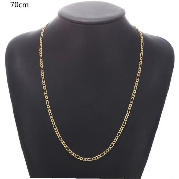 Nouveau collier de la chaîne Hommes Couleur d'or en acier inoxydable Longue pour Collier de cadeau de bijoux
