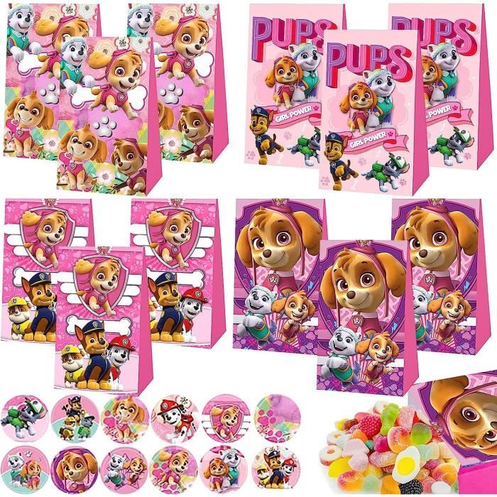 Lot De 20 Petits Sacs Cadeaux En Papier Multicolores Avec 48 Autocollants Pour Anniversaire D'enfant