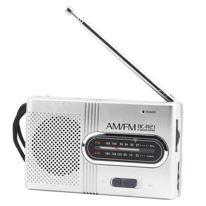 Radio FM Portable Mini - Puce Numérique AM/FM, Haut-parleur Intégré, Alimentation Par 2 Piles AA - Pour Maison, Voyage, Urgence - 10