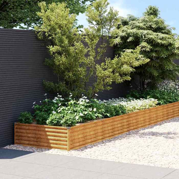 vidaXL Lit surélevé de jardin Acier corten 579x100x36 cm