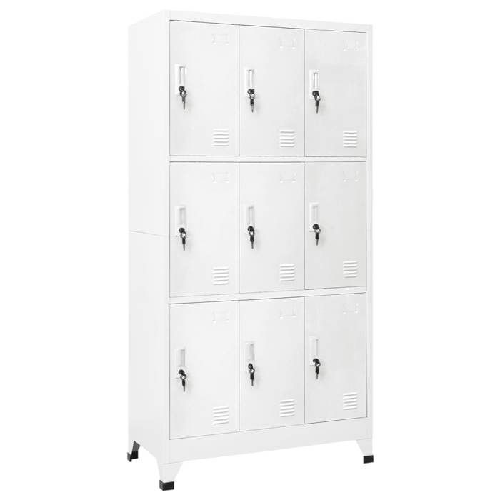 vidaXL Armoire à casiers avec 9 compartiments Acier 90x45x180 cm Gris