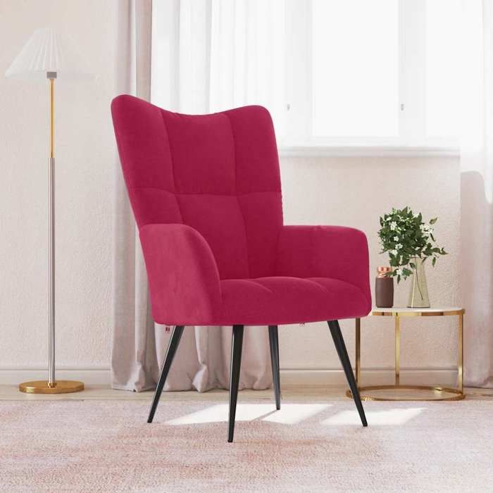 vidaXL Chaise de Relaxation Fauteuil de Détente Siège de Relaxation Chaise de Détente Salon Salle de Séjour Intérieur Rouge 328078