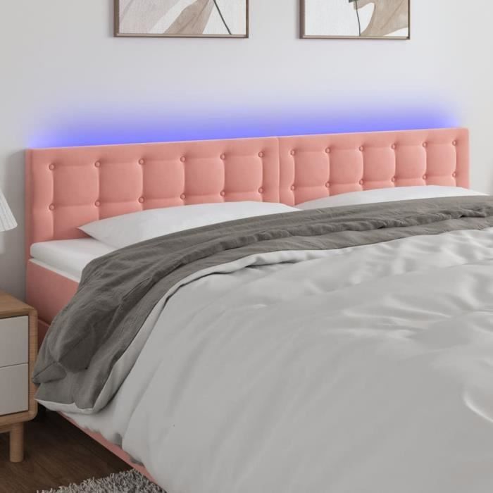 vidaXL Tête de lit à LED Cappuccino 147x16x78/88 cm Similicuir pas cher