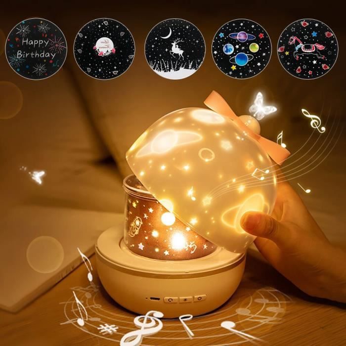 Veilleuse Projecteur D'étoiles Avec Couleurs Réglables, Économie D'énergie,  Lampe Étoile De Lune, Veilleuse Étoilée Rotative À 360 Degrés, Cadeau Pour