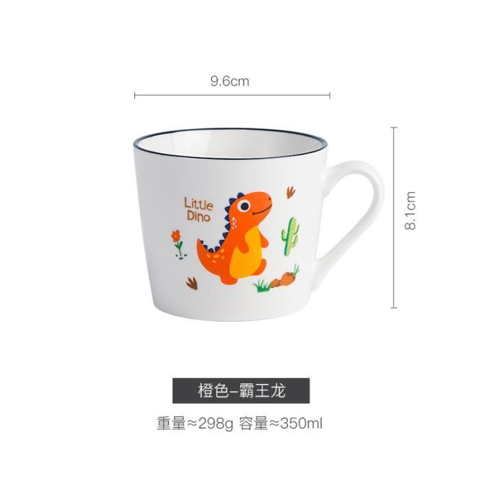 BOL,Orange-301-400ml--Tasse'eau en céramique de dinosaure, tasse