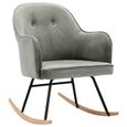 Chaise à bascule - Fauteuil de relaxation - Gris Velours - 60 x 74 x 84 cm-1