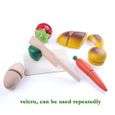 EXBON® Jouets Cuisine Fruits et Légumes en Bois Coupe Velcro Découpage Maison Jeu Jouets Éducatifs Cadeau pour Enfants-1