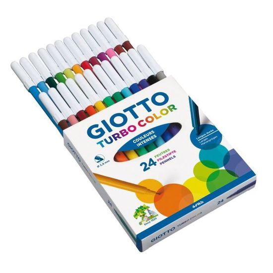 Giotto Etui Accrochable De 24 Feutres Turbo Color Cdiscount Beaux Arts Et Loisirs Creatifs
