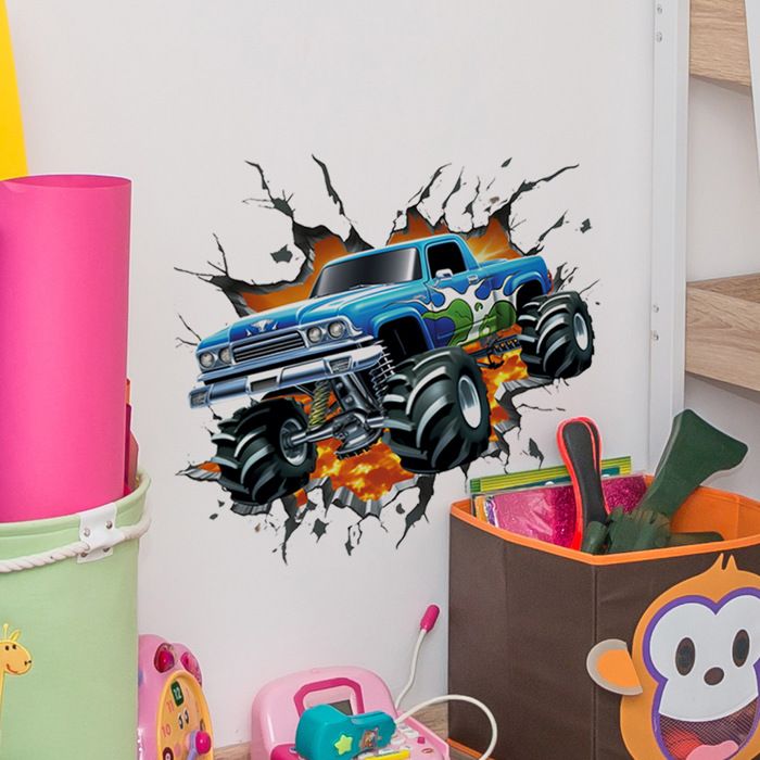 Autocollant Mural 3D Personnalisable Hot Wheels/Cars - Vinyle Amovible Oracal - Décoration Chambre