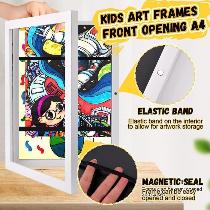 2 Cadres Photo Extensibles Pour Enfants - Format A4, Noir - Affichage Œuvres D'Art