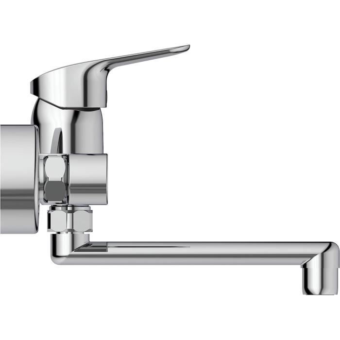 Robinet, Ideal Standard, Ceraflex, B1740, De Baie/dus Montat Pe Perete, Inchidere Ceramica Firmaflow De 38 Mm Argintiu B1740