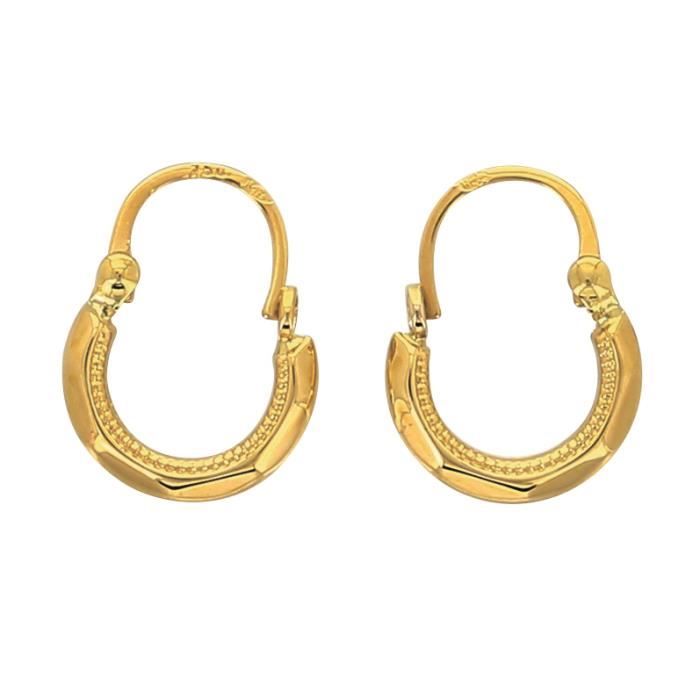 Boucles D'Oreilles Créoles Plaqué Or 9 Carats Yulovee – 20 Mm, Hypoallergénique, Cadeau Femme