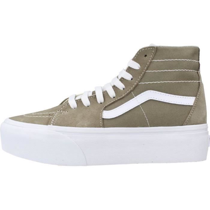 Basket Femme VANS 135057 Gris Textile Lacets Plat Gris