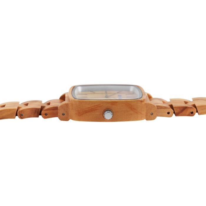 Montre mode marque Raptor Mouvement quartz étanche à l'eau bracelet bois  naturel RA10213-005