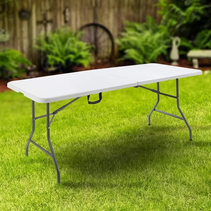 Table Pliable de Camping Table de Jardin Pliante Plastique Robuste