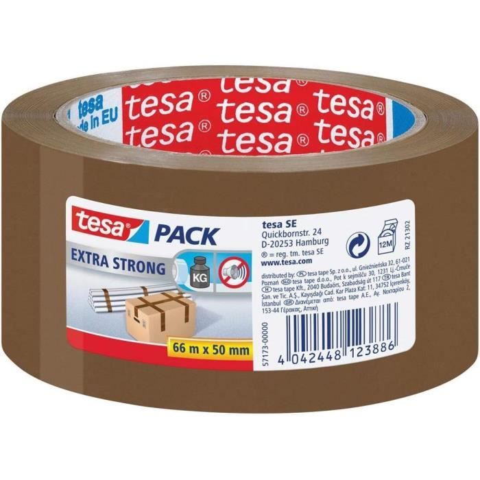 Tesa Ruban pour l'emballage Ultra Strong Marron 66 m x 50 mm Tesa Ruban pour l'emballage Ultra Strong Marron 66 m x 50 mm