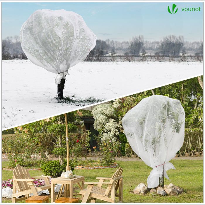 Voile Hivernage Plante Exterieur Grande Taille Yosiio Voile Hivernage Plantes 250x360cm - Protection Hiver Avec Fermeture Éclair Et Cordon Housse Plantes Extérieur
