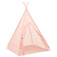 GES Tente tipi pour enfants avec sac Polyester Rose 115x115x160 cm♣1-2
