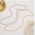 Nouveau collier de la chaîne Hommes Couleur d'or en acier inoxydable Longue pour Collier de cadeau de bijoux-2