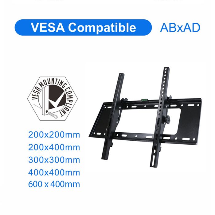 RICOO Support Mural TV Ultra-Plat Inclinable Pour Écrans 26-55 Pouces – Fixation Universelle VESA 400x400 – Noir Élégant