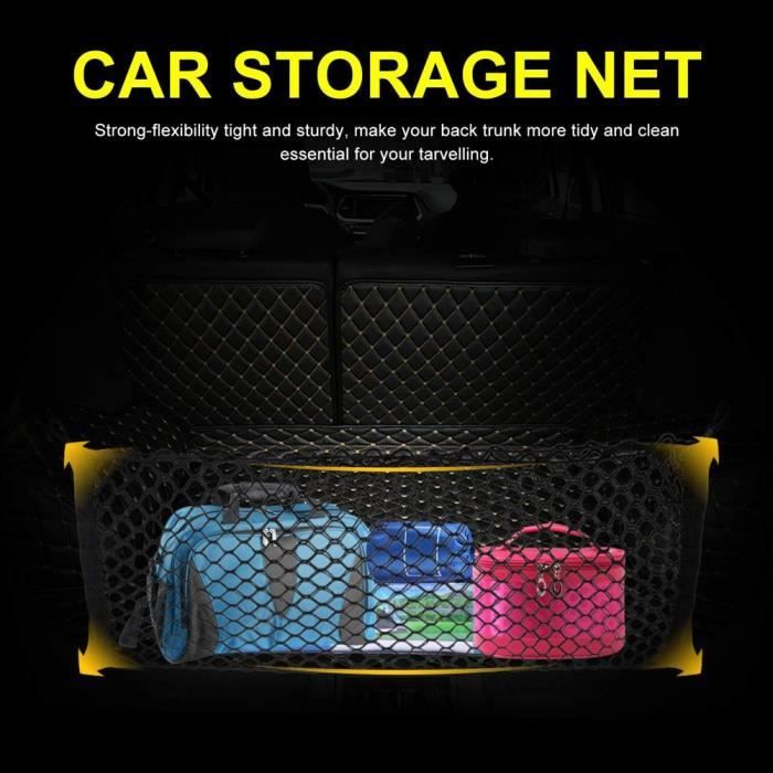 Filet De Rangement Coffre Voiture 80x60cm - Élastique Pour SUV, Camions Et Camping-Cars