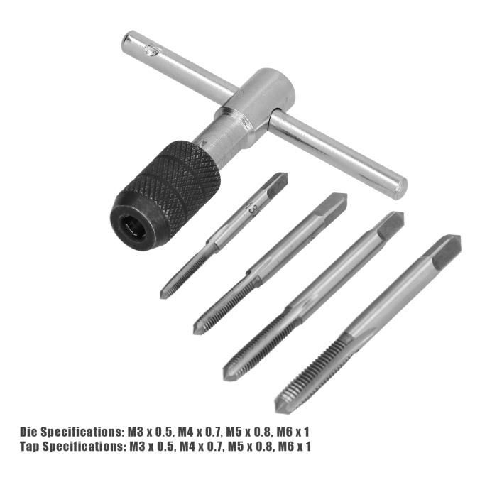 20 pièces ensemble de matrices de taraud M3-M12 forets à filetage  métallique en acier allié vis Femetal clé de placage en titane pour outils  d'atelier mécanique