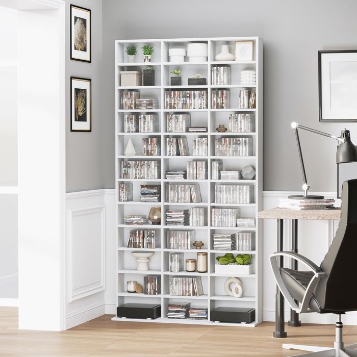 Lot de 2 étagères colonnes rangement max. 204 cd chêne Lot de 2 étagères colonnes rangement max. 204 cd chêne
