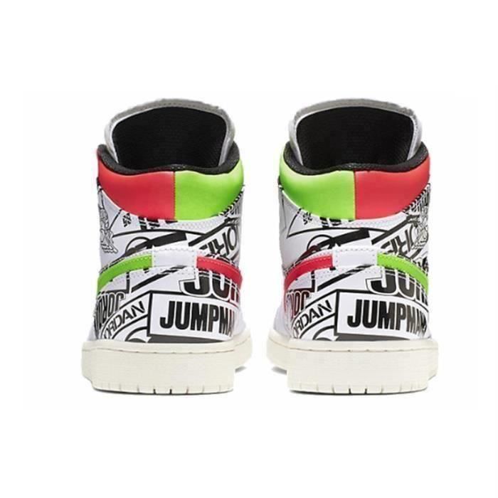 Basket air jordan 1 Mid All Over Logos Chaussure de Sport AJ 1 Pas Cher pour Homme Femme couleurs multiples Couleurs multiples Cdiscount Chaussures