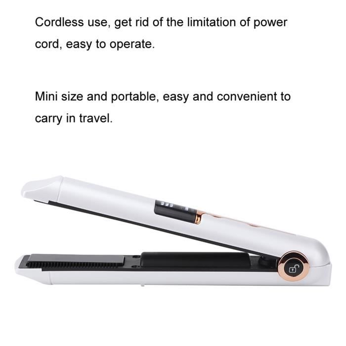 Mini lisseur rechargeable USB sans fil Bigoudi Attelle de cheveux