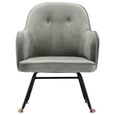 Chaise à bascule - Fauteuil de relaxation - Gris Velours - 60 x 74 x 84 cm-3
