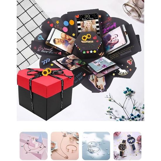 Boite Cadeau Creative Boîte Surprise DIY Explosion Mémoire d'amour Box  Scrapbooking Album Photo Coffret Cadeau de Surprise pou[11] - Cdiscount  Beaux-Arts et Loisirs créatifs