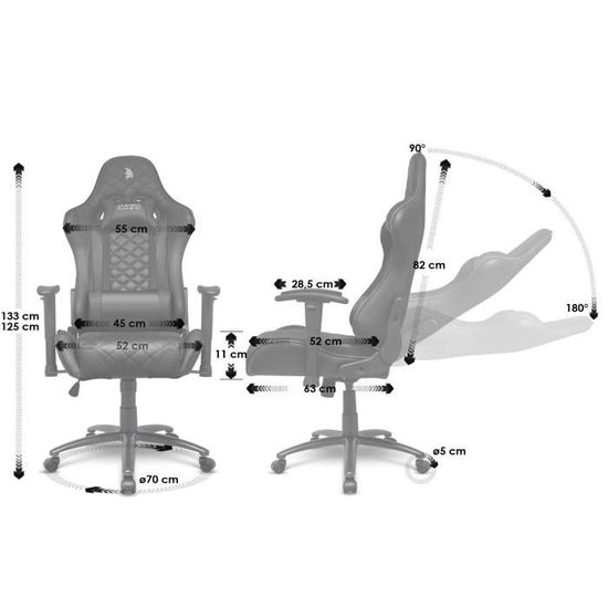 Empire Gaming Fauteuil Gamer Racing 700 Series Noir Prix Pas Cher Cdiscount