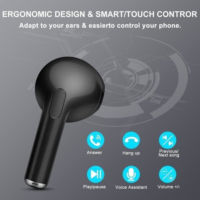 Oreillette Bluetooth sans fil H6, la musique stéréo Bluetooth5.0, Smart  connexion casque microphone, convenable pour Xiaomi, Samsung, etc. - Chine Oreillette  Bluetooth sans fil et casques prix